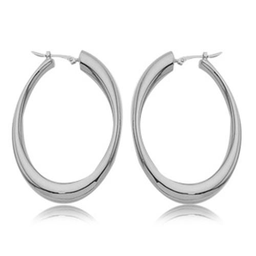 Fashion Large Oval Hoop Earrings - 4187-ss - Sterling Silver