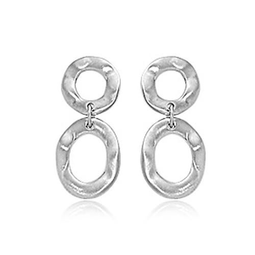 Fashion Lifesaver And Oval Drop Earrings - 4155-ss - Sterling Silver