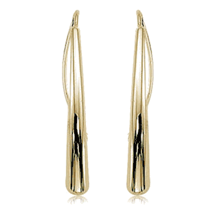 Fashion Long Teardrop With Hookwire Earrings - 4254 - 14k Yellow Gold