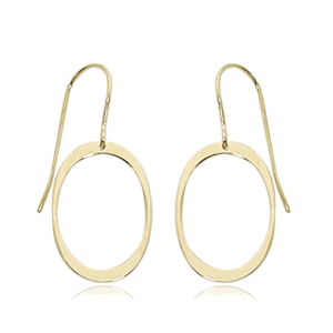 Fashion Medium Open Oval Drop Earrings - 13553 - 14k Yellow Gold