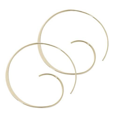 Fashion Medium Swirl Hoop Earrings - 13602 - 14k Yellow Gold