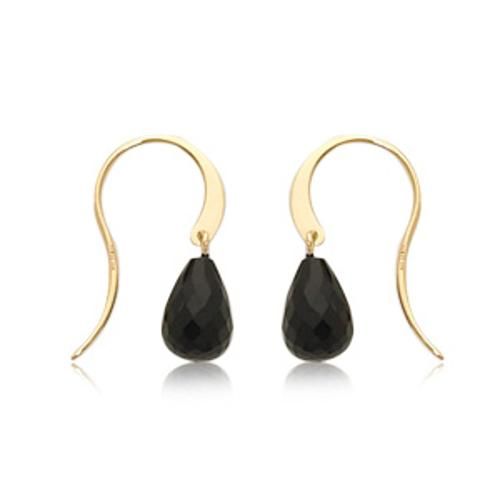 Fashion Simple Onyx Drop Earrings - 13774ox - 14k Yellow Gold