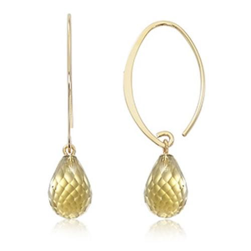 Fashion Sweep Citrine Briolette Earrings - 13462ci - 14k Yellow Gold