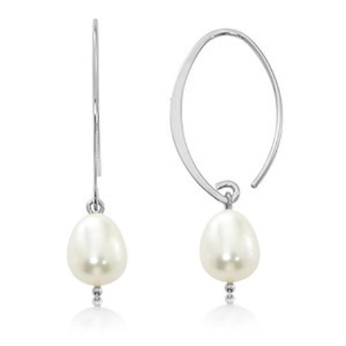 Fashion Sweep Freshwater Pearl Earrings - 13462fp-ss