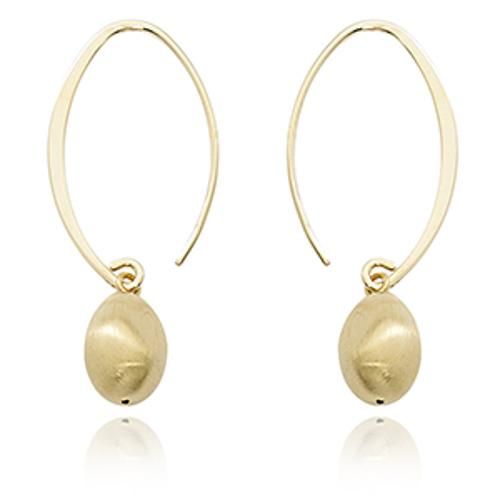 Fashion Simple Sweep Nugget Earrings - 13462bn - 14k Yellow Gold
