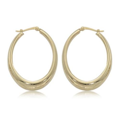 Fashion Small Modern Oval Hoop Earrings - 4269 - 14k Yellow Gold