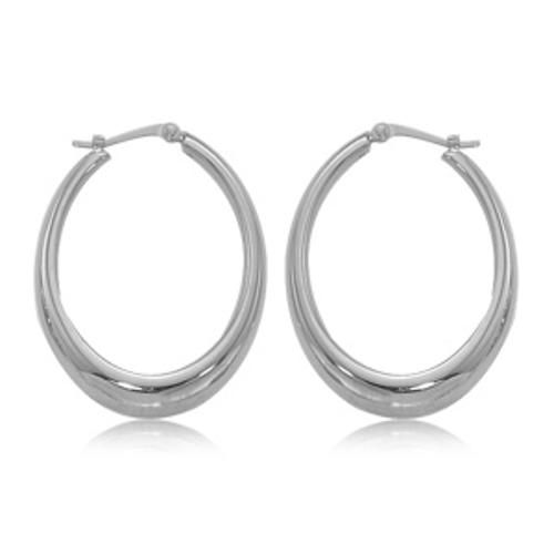 Fashion Small Modern Oval Hoop Earrings - 4269-ss - Sterling Silver