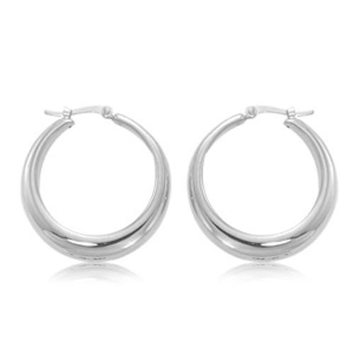 Fashion Small Modern Round Hoop Earrings - 4270-ss - Sterling Silver