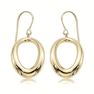 Fashion Small Oval Dangle Drop Earrings - 4253 - 14k Yellow Gold