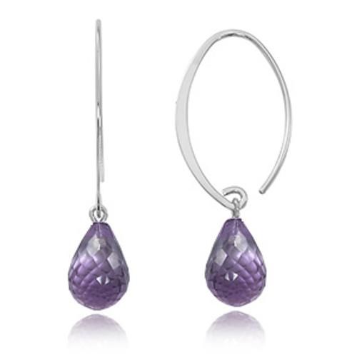 Fashion Sweep Amethyst Earrings - 13462am-ss
