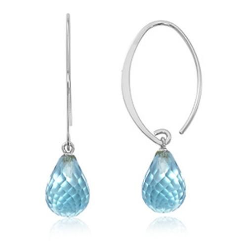 Fashion Sweep Blue Topaz Earrings - 13462btwg - 14k White Gold