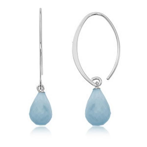 Fashion Sweep Chalcedony Earrings - 13462ch-ss