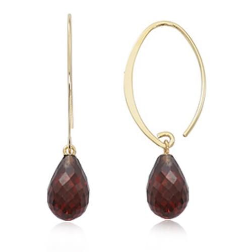 Fashion Sweep In Garnet Earrings - 13462ga - 14k Yellow Gold