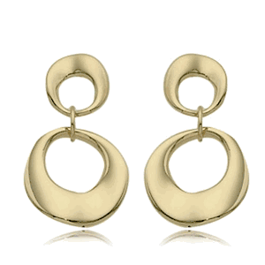 Fashion Tapered Double Round Disco Drop Earrings