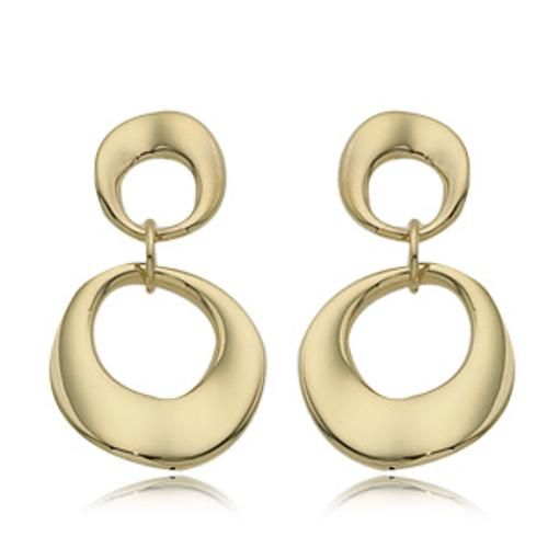 Fashion Tapered Double Round Disco Drop Earrings