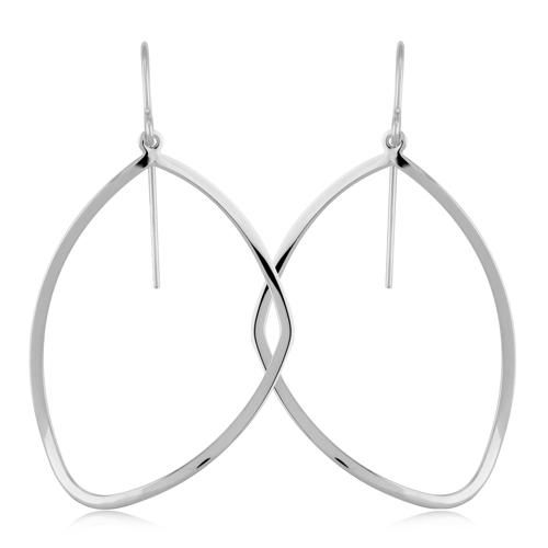 Sterling Silver Abstract Triangle Drop Earrings - 14466-SS