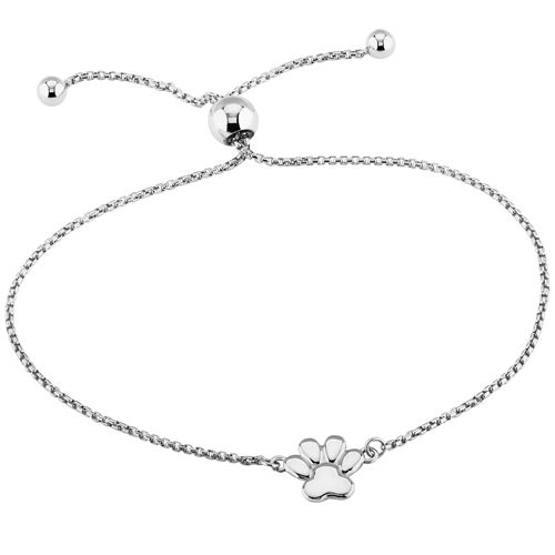 Sterling Silver Dog Paw W-1.2mm Bolo Bracelet - 902657-5-PAW-SS