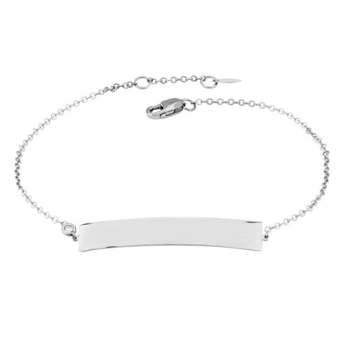 Sterling Silver Engr. Bar 7-7.5 Inch  W-03cttw Dia. I3-si1-g-h Bracelet - 9025567-5D-SS