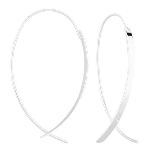 Sterling Silver Flat Sweep Earrings - 14401-SS