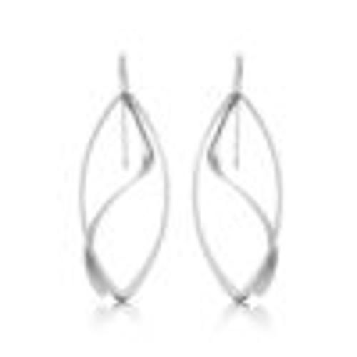 Sterling Silver FraMedium Swoop Earrings - 14241-SS
