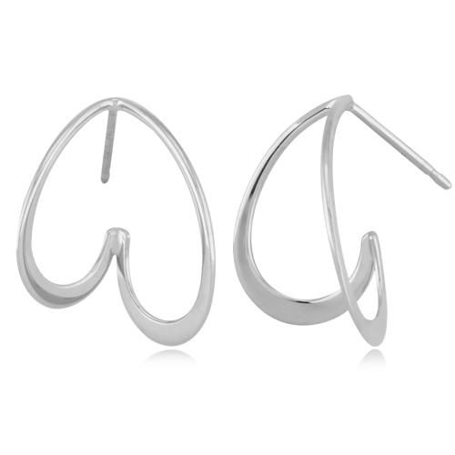 Sterling Silver Heart Wrap Earrings - 14469-SS