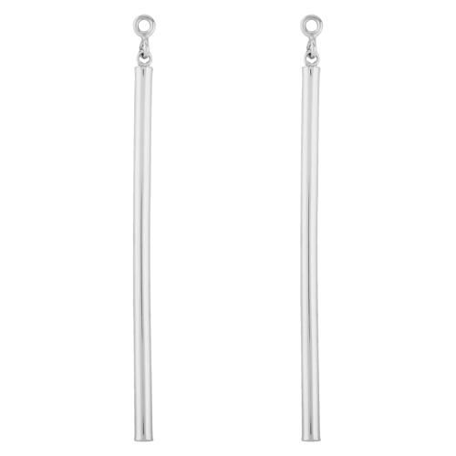Sterling Silver Long Column Jacket Earrings Jackets - 13056J-SS