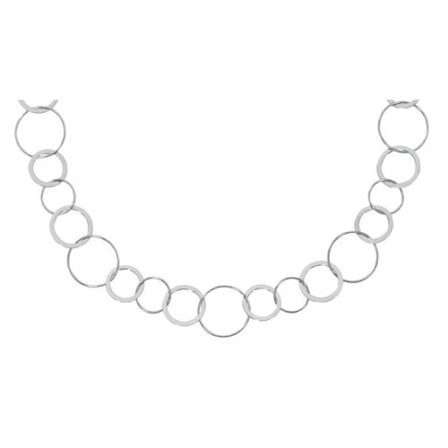 Sterling Silver Polished Circle Neck 18 Inch Necklace - 90221518-SS