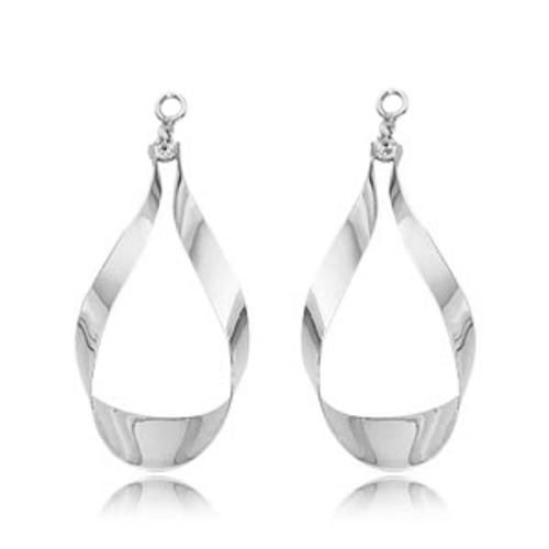 Sterling Silver Ribbon Drop Earrings Jackets - 12229J-SS