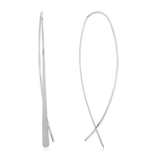Sterling Silver Tapered Tear Drops Earrings - 14427-SS