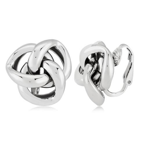 Sterling Silver Triple Knot Non-pierced Earrings - 11893NP-SS