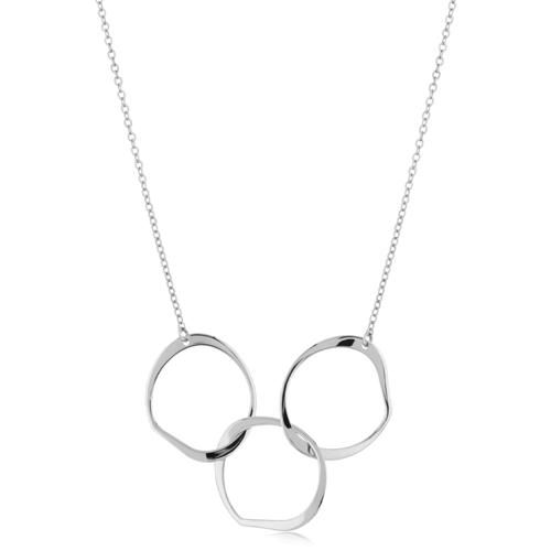 Sterling Silver Trpl. Freeform Neck 16-18 Inch Necklace - 9027118-SS