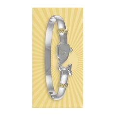 Nantucket Destination Bracelet - Sterling Silver & 14K Gold 6mm Wide