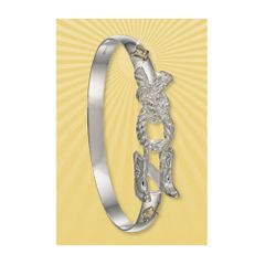 Nashville Destination Bracelet - Sterling Silver & 14K Gold 6mm Wide