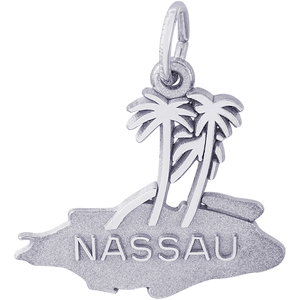 Nassau Palms Charm - 14K White Gold