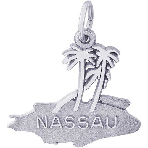 Nassau Palms Charm - 14K White Gold