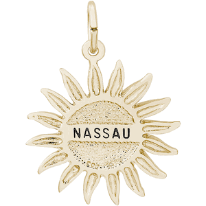 Nassau Sun Large Charm - 14K Gold