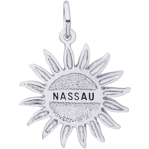 Nassau Sun Large Charm - 14K White Gold