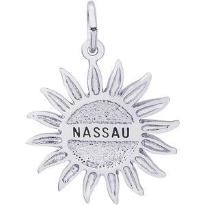 Nassau Sun Large Charm - Sterling Silver