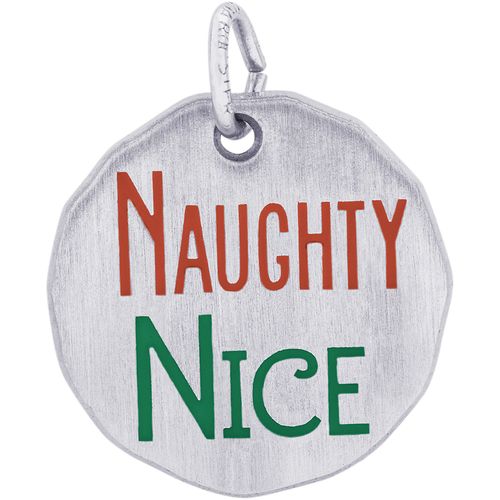 Naughty Nice Charm Tag - Sterling Silver - 10-1638-s