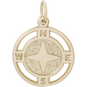 Nautical Compass Charm - 14K Gold