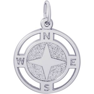 Nautical Compass Charm - Sterling Silver