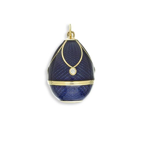 Navy Egg Pendant, 18K-Diamonds - NNG134WA-X