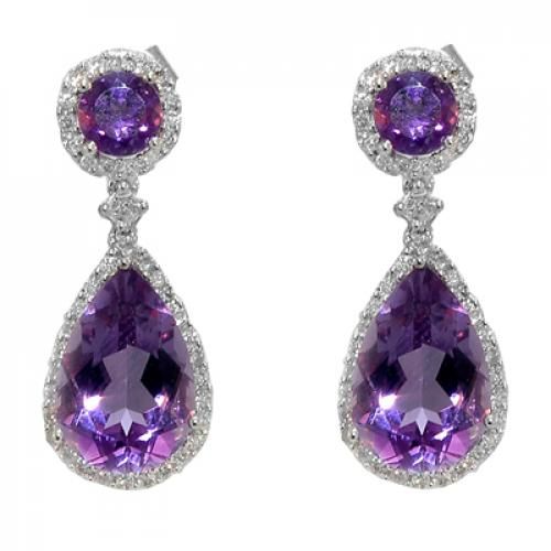 Nemati Amethyst And Diamond Earrings - NME338A