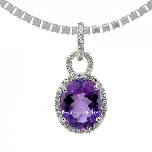 Nemati Amethyst And Diamond Pendant  - NM6377A