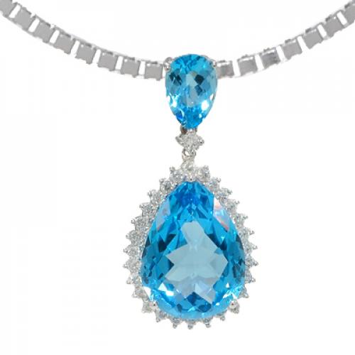 Nemati Blue Topaz And Diamond Pendant  - NM6380B