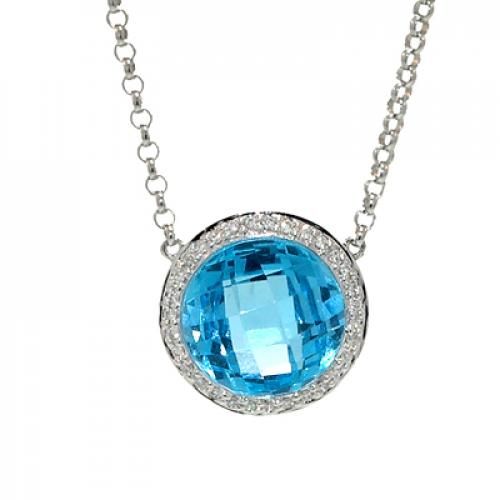 Nemati Blue Topaz And Diamond Pendant  - NM6393B