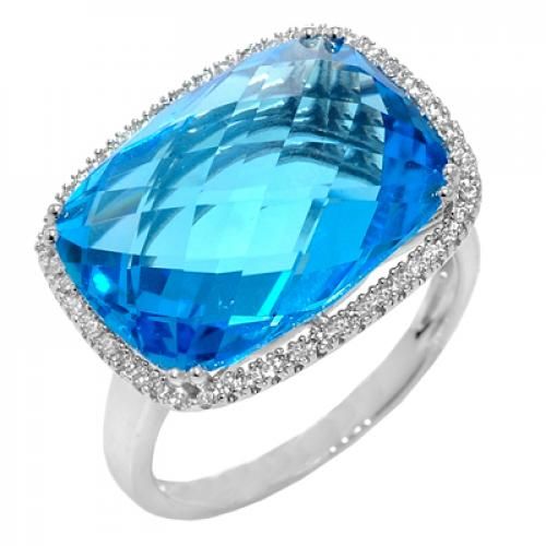 Nemati Blue Topaz And Diamond Ring - NM2662B