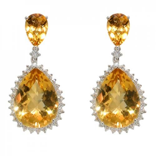 Nemati Citrine And Diamond Earrings - NME337C