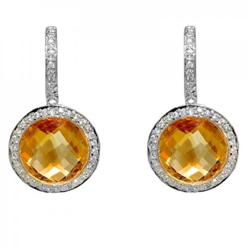 Nemati Citrine And Diamond Earrings - NME342C