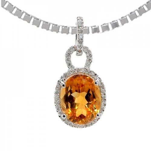 Nemati Citrine And Diamond Pendant  - NM6377C